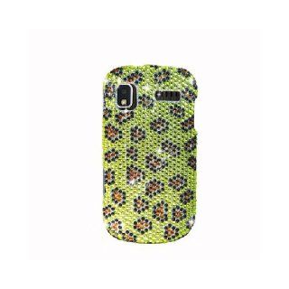 Samsung Focus i917 SGH I917 Bling Gem Jeweled Jewel Crystal Diamond Yellow Leopard Skin Cover Case Cell Phones & Accessories