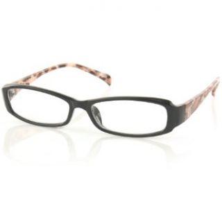 Ladies Cool Leopard Print Slim Reading Glasses Eyeglasses Clear Lens Black +1.75: Clothing
