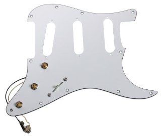 920D Custom Shop Assembled 5 way Wiring Kit w/Parchment 11 hole Strat Pickguard: Musical Instruments
