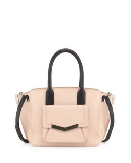 Jo Mini Leather Tote Bag, Pink/Black   Times Arrow