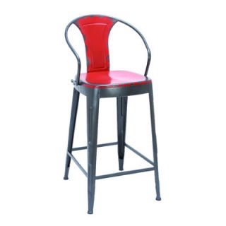 Woodland Imports Bar Stool 5543 Color: Fire Engine Red