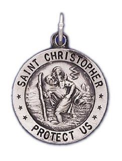 0.925 Sterling Silver Saint Christopher Protection Pendant Charm: Clasp Style Charms: Jewelry