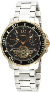 Timex Men's T2M930 Silver Stainless Steel Automatic Watch with Black Dial: Timex: Watches