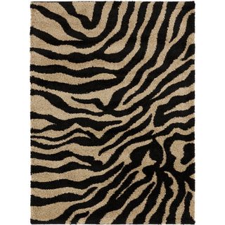 Meticulously Woven Black/white Zebra Aquila Animal Print Rug (3 X 5)