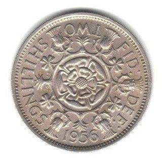 1956 U.K. Great Britain England Florin (2 Shillings) Coin KM#906: Everything Else