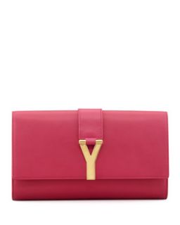 Y Ligne Clutch Bag, Pink   Saint Laurent