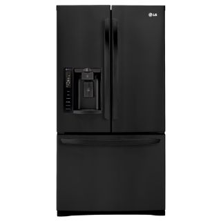 LG 27.6 cu ft French Door Refrigerator with Single Ice Maker (Smooth Black) ENERGY STAR