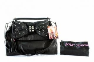 Betsey Johnson Handbag Bow Ling Flap Bag Ladies Black: Clothing