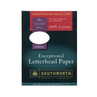 Southworth Exceptional Letterhead Paper   Letter   8.5'' x 11''   28lb   Recycled   Wove   100 / Box   White : Multipurpose Paper : Office Products