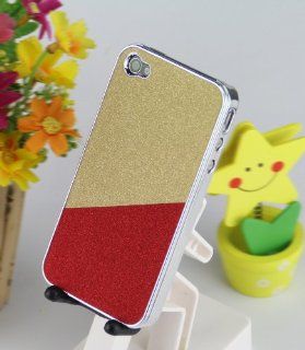 USAMZ909 1x Shining Case Golden/Red Back Cover For iPhone 4 4S: Cell Phones & Accessories