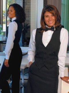 Womens Polyester Black Tuxedo Vest: Fashion Vests: Clothing