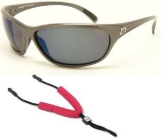 Bolle Marine Sunglasses Venom Plating Gunmetal Frame with Polarized Off Shore Blue Lenses and Floating Neck Cord: Clothing