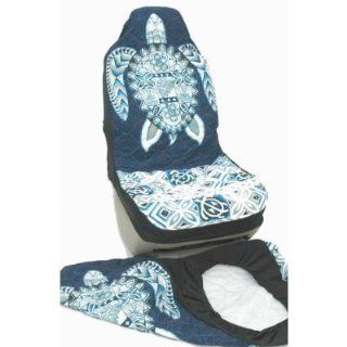 Hawaiian Car Seat Covers, Blue Big Turtle, set of 2 Front Bucket seat covers, Made in Hawaii USA: Automotive