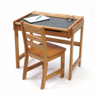 Lipper International 25 W Art Desk with Chalkboard Top and Chair 554P Finish