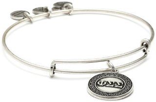 Alex and Ani "Sorority" Phi Sigma Expandable Rafaelian Silver Finish Wire Bangle Bracelet: Jewelry