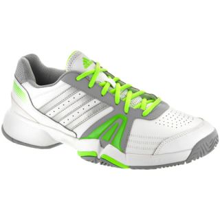 adidas Bercuda 3: adidas Mens Tennis Shoes Core White/Silver Metallic/Solar Gre