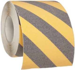 Brady 60' Length, 6" Width, B 916 Grit Coated Polyester Tape, Striped Special Black And Yellow Color Anti Skid Tape: Safety Tape: Industrial & Scientific