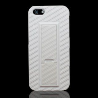 CoverON HYBRID Dual Soft WHITE TPU and Heavy Duty Hard WHITE Cover w/ Kickstand for Apple Iphone 5S / 5 [WCF916] Cell Phones & Accessories