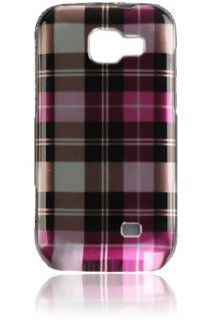 Samsung Transform / M920 Crystal Design Case   Hot Pink Checker Design: Cell Phones & Accessories