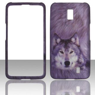 2D Snow Wolf LG Spectrum / Revolution 2 II / VS920 Verizon Case Cover Phone Snap on Cover Cases Faceplates: Cell Phones & Accessories
