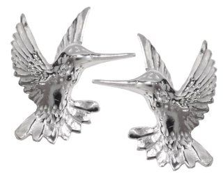 Sterling Silver .925 Hummingbird Post Earrings: Jewelry