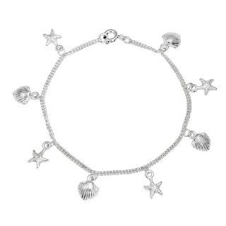Bling Jewelry Shell Starfish Nautical Sea of Life Charm Bracelet Sterling Silver: Jewelry