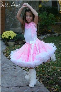 Belle Ame Light Pink and White Fluff Pettiskirt LARGE   Childrens Costumes