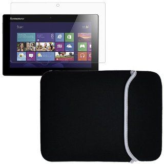 BIRUGEAR Black Slim fit Neoprene Sleeve Carrying Case with Screen Protector for Lenovo IdeaPad Miix 10   10.1'' Windows 8 Tablet: Computers & Accessories