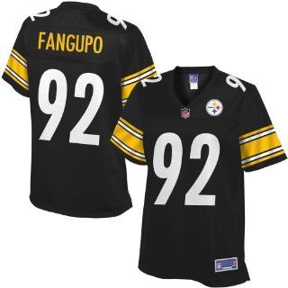 Pro Line Womens Pittsburgh Steelers Loni Fangupo Team Color Jersey   Black : Sports Fan Apparel : Sports & Outdoors