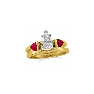 14K Yellow Gold   Genuine Ruby Solitaire Enhancer: Other: Jewelry