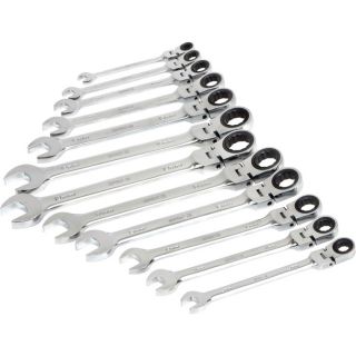 Klutch Flex Ratchet Wrench Set — 12-Pc., Metric, 8mm–19mm  Flex   Ratcheting Wrench Sets