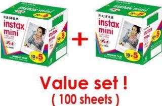Fujifilm Instax Mini Instant Film, 10Sheets 5Pack2 Packs(total 100 Sheets) Value Set(with Values Japan Original Discription of Goods) : Instant Film Cameras : Camera & Photo