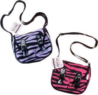 Expressions Girl / Zebra Print Messenger Bag, One Assorted Pink or Purple: Toys & Games