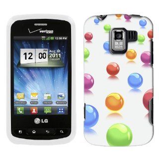 LG Optimus Q Colorful 3D Balls on Black Hard Case Phone Cover Cell Phones & Accessories
