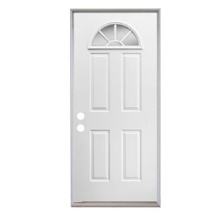 ReliaBilt Fan Lite Prehung Inswing Steel Entry Door (Common: 36 in x 80 in; Actual: 37 in x 81 in)