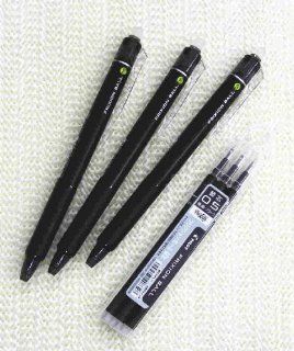 Pilot FriXion Ball Knock Retractable Erasable Gel Ink Pens, Fine Point,   0.5mm   Black Ink  Value set of 3 & 3 Gel Ink Pen Refill Pack : Gel Ink Rollerball Pens : Office Products