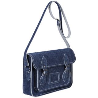 Zatchels 13 Inch Denim Satchel   Washed      Womens Accessories