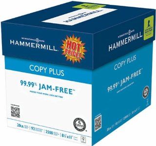 Hammermill Copy Plus Multipurpose Copier, Laser, Inkjet Printer & Fax Machine Paper, 8 1/2 inch x 11 inch Letter Size, 92 Bright White, ColorLok, 20 lb., 99.99% Jam Free, Acid Free, 2500 Sheets Case Of 5 Reams (105350) 