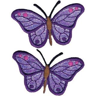 Wrights Iron On Appliques: Iridescent Butterflies 2 7/8x1 1/4" 2/P: