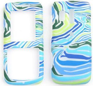 Samsung Messager R450/R451 (Straight Talk) Blue/Green Zebra Print Hard Case/Cover/Faceplate/Snap On/Housing/Protector: Cell Phones & Accessories