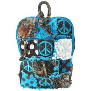 Patchwork Camo Camouflage Deer Chevron Small Backpack Purse Blue (Blue Chevron Deer Small Backpack Purse): Clothing
