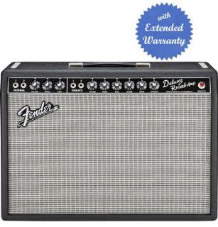 Fender '65 Deluxe Reverb 22 Watt 1x12 Inch Guitar Combo Amp with Gear Guardian Extended Warranty: Musical Instruments