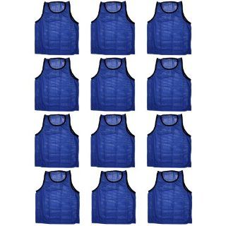 BlueDot Trading High quality 12 blue adult sports pinnies 12 High quality scrimmage training vests : Soccer Training Aids : Sports & Outdoors