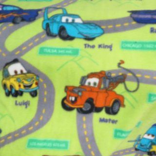 Lightning McQueen Friends & Road Maps Licensed Fleece 58 Inch Wide Fabric By the Yard from The Fabric Exchange :