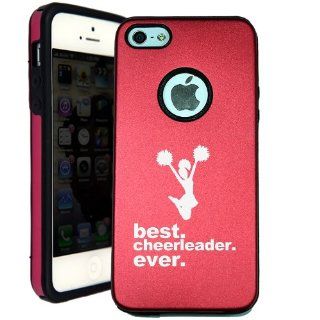 SudysAccessories Best Cheerleader Ever iPhone 5 Case iPhone 5S Case   MetalTouch Red Aluminium Shell With Silicone Inner Protective Designer Case Cell Phones & Accessories