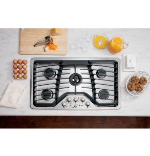 GE PGP986SETSS Profile 36" Stainless Steel Gas Sealed Burner Cooktop: Appliances