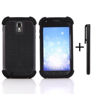 Shock and Drop Proof Tough Protective Case W/ Free Stylus for T Mobile Samsung Galaxy S 2 II SGH T989 / Bell/Telus Samsung Galaxy S II X Only (Not for Samsung Galaxy S2 from Other Carriers)   Soft Silicone Inner Layer with Ultra Thick Corners + Hard PC Out