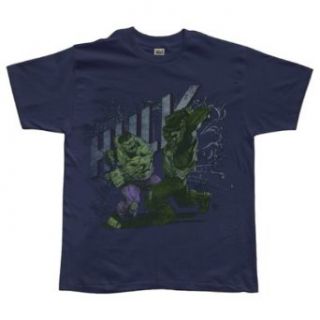 The Incredible Hulk   Mens Rage & Fury Soft T shirt Small Dark Blue Clothing