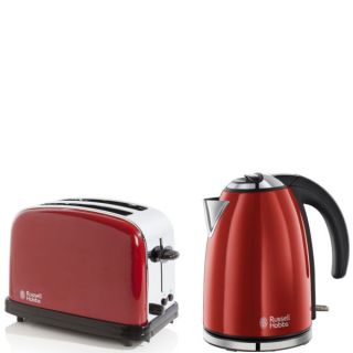 Russell Hobbs 1.7 Litre Jug Kettle   Flame Red and 2 Slice Toaster   Flame Red      Homeware