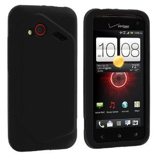 Black Silicone Rubber Gel Soft Skin Case Cover for HTC Droid Incredible 4G LTE: Cell Phones & Accessories